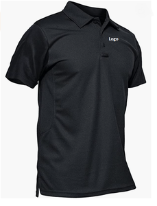 Respirant coton maille doux toucher coupe classique col polo côtelé trois boutons patte piqué coton poloshirts Golf t-shirt - Product Image 5