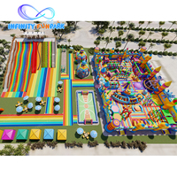 Grand parc gonflable commercial, parc à thème gonflable personnalisable, aire de jeux gonflable combinée pour événements et lieux