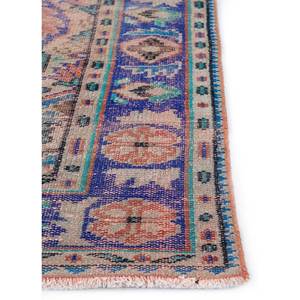Tapis en laine noué à la main vintage, motif médaillon multicolore abstrait rectangulaire pour salon, couloir, Pae-2877, techniques artisanales - Product Image 4