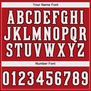 Maillot de baseball personnalisé rouge, blanc et noir, respirant, grande taille, imprimé, 100% polyester, antibactérien - Product Image 4