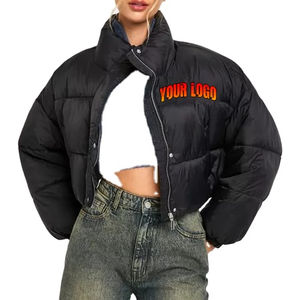 Chaqueta acolchada corta clásica para mujer, abrigo corto cálido de punto grueso, ropa de calle transpirable, moda de invierno, cómoda - Product Image 1