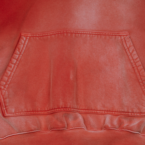 Luxe uni de haute qualité coupe régulière sweats à capuche de poche brodés sans ficelle éponge française 100% coton lourd recadrée Sunfade - Product Image 6