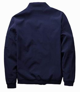 Blouson aviateur bleu marine pour homme, logo personnalisé, fabricant OEM |   Veste décontractée classique à fermeture éclair |   Vêtements d'extérieur légers de style streetwear - Product Image 6