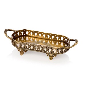 Plateaux de service décoratifs faits à la main en laiton et aluminium, finition élégante, pour hôtels, maisons et décoration de table - Product Image 6