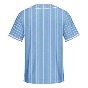 Maillot de baseball professionnel pour jeunes, sublimation OEM, design rayé en polyester et élasthanne, maillot à boutons - Product Image 4