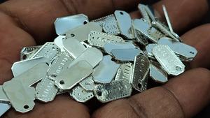 Custom Made Brass <b>Metal</b> Embossed Tags for Necklaces Durable <b>Stamped</b> Designs Handmade DIY Punk Style Accessories for Branding - Product Image 4