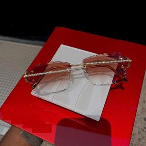 Lunettes de soleil personnalisées en moissanite VVS, verres bruns anti-reflets, certifiées GRA, confortables, style hip-hop, pour hommes et femmes, bijoux de soirée - Product Image 4