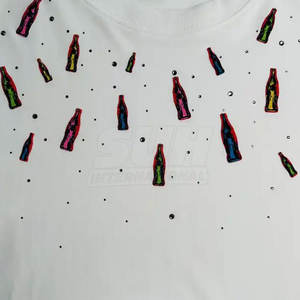 Camiseta de Hombre con Pedrería, Cómoda, de Secado Rápido, Transpirable, Ecológica, 100% Algodón, Corte Holgado, Diseño Sólido, Alta Calidad, Precio Bajo - Product Image 3