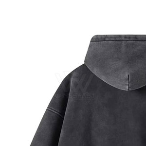 เสื้อฮู้ดซักกรดมีซิปสำหรับผู้ชายเสื้อมีฮู้ดผ้ากรดแบบเรียบง่ายติดซิปสำหรับผู้ชายผลิตจากโรงงาน2025 - Product Image 4