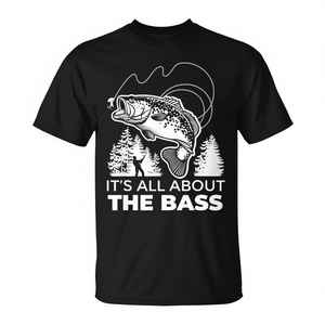 Camiseta All About The Bass Design, negra, unisex, talla M para adultos - Product Image 2