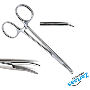 Fórceps atraumáticos hemostáticos para mosquitos Halsted de acero inoxidable de alta calidad, curvos, dentados 14cm - Product Image 3