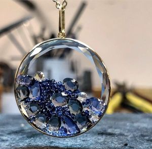 2024 gros créatif fait à la main brillant dans le ciel bleu foncé nuages résine collier lumineux pour les femmes - Product Image 6