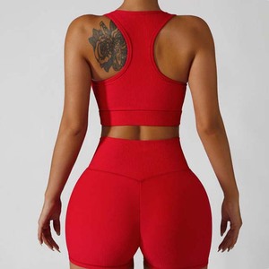 Vêtements pour femmes Fitness Yoga Ensembles Sportswear Workout Bra et short taille haute Gym Wear Costumes de sport sans couture Ensembles deux pièces - Product Image 4