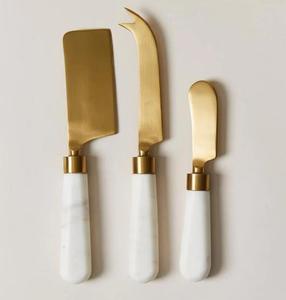 Good Quality Professional Stainless Steel Brass 3 Pieces Set Cheese Knives Set Home Hotel <b>Kitchenware</b> - Product Image 4