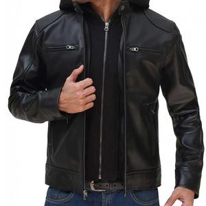 Logo personnalisé veste en cuir noir véritable de haute qualité pour hommes vêtements d'extérieur nouvelle veste de moto pour hommes - Product Image 2