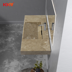 Lavabo da Appoggio all'Ingrosso in Solid Surface Colore Marmo per Hotel a 5 Stelle - Product Image 4