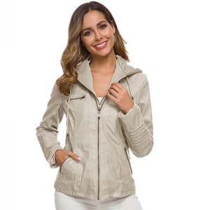 Nueva chaqueta de cuero de manga larga para mujer, chaqueta recortada de cuero, ropa de motocicleta, chaqueta de estilo informal para mujer - Product Image 2