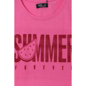 T-shirt graphique décontracté pour femmes en coton polyester respirant écologique taille XL coupe ample motif imprimé court - Product Image 1