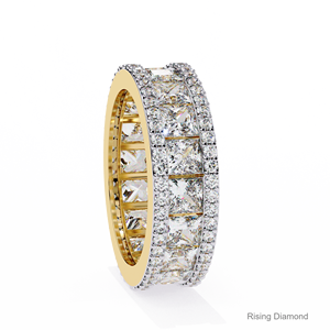 3.2 CTW princesse coupe laboratoire cultivé diamant complet éternité ensemble CVD alliance or jaune anniversaire cadeau anneaux - Product Image 2