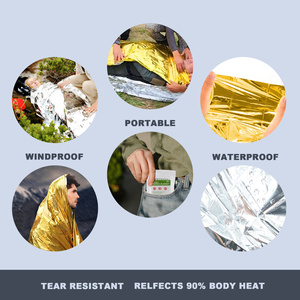 <span class=keywords><strong>Manta</strong></span> Térmica de Emergencia de Material PE, Certificación CE, Plateada/Dorada, Diseño Personalizado, Compacta, Aislante, 12um de Grosor, Brillante - Product Image 3