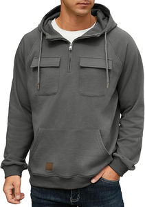 2025 hommes décontracté quart Zip pull à capuche jeunesse sweat personnalisé pour Gym hiver athlétique grande taille respirant à capuche pour homme - Product Image 2