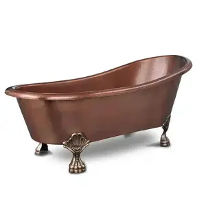 Bak mandi tembaga berkilau buatan tangan kualitas tinggi sandal kaki cakar bak mandi sandal Patina tembaga antik