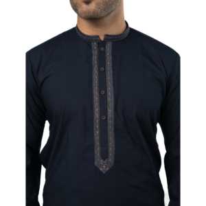 Kurta Nadeem pour homme, bleu marine, CLk-18, Kameez Shalwar formel pour mariage - Product Image 5