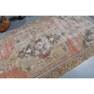 Alfombra turca de área grande, lana clásica naranja Beige de 4,2x7,9 pies con respaldo de látex, patrón abstracto para modelo adolescente, Alfombra de habitación con número - Product Image 5