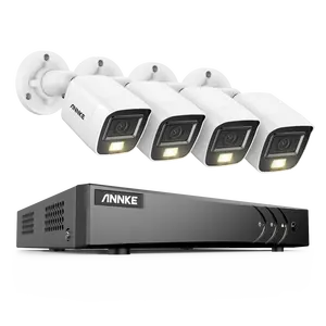 نظام المراقبة الخارجي من ANNKE بدقة 3K: كاميرا مراقبة بدقة الصوت والرؤية الليلية، كاميرا تسجيل فيديو رقمي متقدمة بدقة 5 ميغابيكسل و8 قنوات، والتصوير عالي الجودة