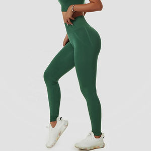 Venta al por mayor Fabricante de cintura alta de las mujeres Fitness Gym Leggings Colores personalizados Pantalones de yoga con el trasero fruncido Deportes Leggings de yoga - Product Image 5