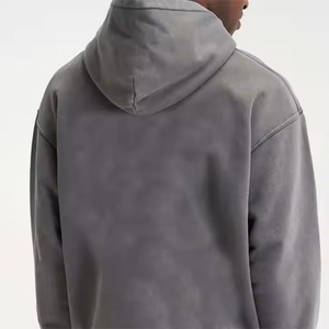 เสื้อฮู้ดแบบสวมหัวของผู้ชายผ้าฝ้ายโพลีเอสเตอร์พิมพ์โลโก้แบบ DIY ผ้าฟลีซซักได้ตามต้องการ - Product Image 4