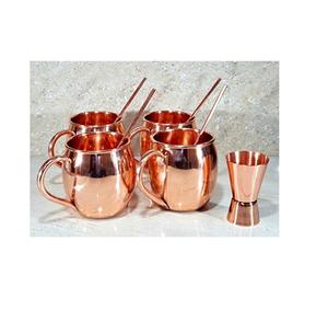 Tazas de mula de cobre puro estándar con mango de latón Tamaño de 16 oz Tazas martilladas antiguas - Product Image 6