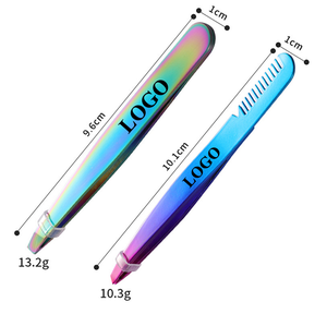 ชุดแหนบคิ้วชุด5ชิ้นแหนบคิ้วสแตนเลสพร้อมกล่องหนังชุดเครื่องมือสำหรับคิ้ว - Product Image 4