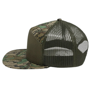 Sombreros de camionero de 7 paneles de camuflaje Gorras 3D bordado/Logotipo tejido gorra ajustable malla ala plana Snapback hebilla de una sola fila Unisex - Product Image 3