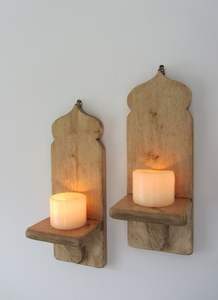 Farmhouse Rustic Wooden <b>Candle</b> <b>Sconces</b> Indoor <b>Wall</b> Mounted Kitchen Livingroom Cozy Handmade Vintage Design - Product Image 3