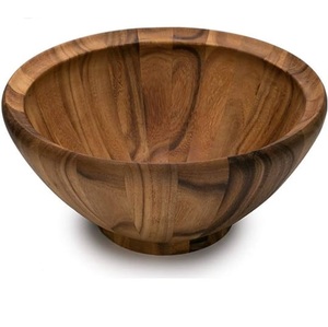 ถ้วยผลไม้ไม้ทรงกลมธรรมชาติ ถ้วยสลัดไม้ไผ่ ถ้วยมะพร้าวไม้ สำหรับใส่ของว่าง เช่น ถั่ว ลูกอม อาหารเรียกน้ำย่อย มะกอก และซอสซัลซ่า - Product Image 1