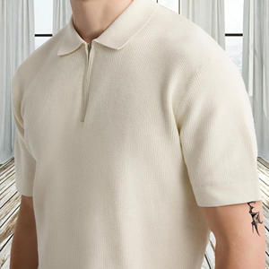 2024 printemps été hommes pour Polo tricoté à manches courtes T-Shirt nouvelle mode tout-match maillot décontracté avec Logo personnalisé rayé - Product Image 4