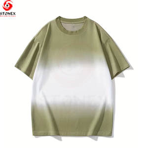 T-shirt Homme Oversize Printemps en Gros 100% Coton Col Rond Style Urbain Dégradé Décontracté Respirant Écologique Personnalisable - Product Image 1