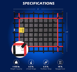 Römork kamyonlar için özel ağır plastik kargo ağı kamyonet yatak ayarlanabilir <span class=keywords><strong>Cam</strong></span> tokaları s-hooks özel kesme - Product Image 4
