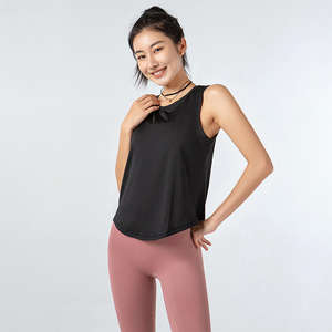 Mujeres Entrenamiento Running Tank Tops Yoga Chaleco Sin mangas Suelto Camisetas de secado rápido - Product Image 4