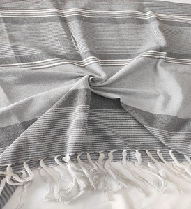 Turc adulte surdimensionné coton recyclé écologique séchage rapide serviette de plage sans sable doux absorbant longue rayure Style tropical - Product Image 5