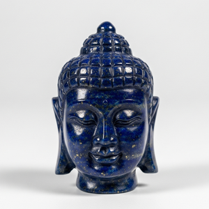 Estatua de cabeza de Buda tallada a mano, estatuilla de lapislázuli, regalo de negocios, artesanía india, cristal curativo semiprecioso grabado India - Product Image 2