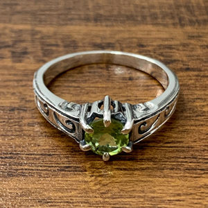 Men's Statement <b>Peridot</b> <b>Ring</b> (4.6 Grams) Oval Cut Natural Stone with Rhodium Plating Everyday Wear Gemstone <b>Ring</b> - Product Image 1