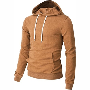 Durable <b>Coffee</b> Brown Hooded Sweatshirt High Quality Cotton Blend Winter Hoodie for Casual Outdoor Wear - Product Image 2