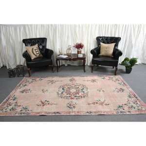 Vintage turc 4x8.6ft grand tapis classique Beige vert Patchwork Design laine matériel Latex Rectangle couloir pour la décoration de la chambre - Product Image 3