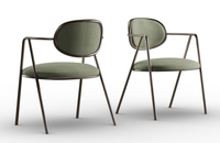 Fauteuil de salle à manger moderne et élégant, 100% fabriqué en Italie, avec revêtement en tissu et structure en métal, pour la maison, le bureau, le restaurant, la cuisine, l'hôtel, la vente au détail