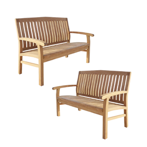 Vente chaude Banc Marlborough naturel Banc de patio en bois de teck Banc de jardin Meubles en bois d'extérieur et de parc Usine directe - Product Image 4