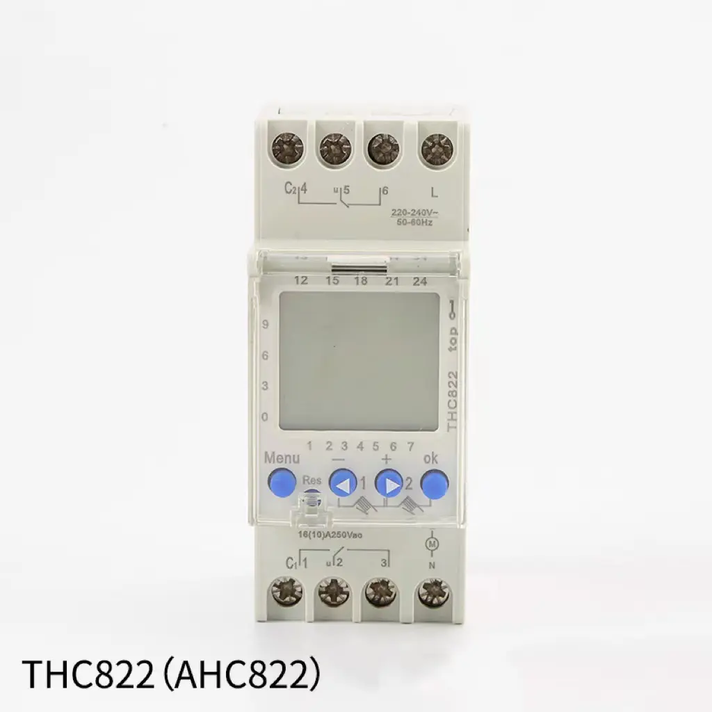 Thc812 thc822 canal 16a multifunção, din rail digital lcd controlador de tempo programável ahc822