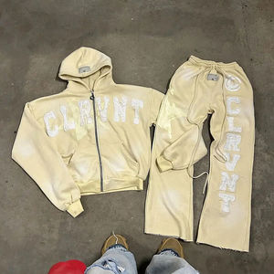 2025 Sudadera con capucha fabricante personalizado de alta calidad bordado personalizado chándal 600gsm Sudadera con capucha lavado ácido hombres chándales servicio OEM - Product Image 4