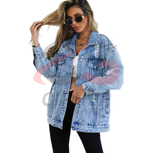 Nueva moda, precio barato, chaqueta vaquera lavada con ácido para mujer, precio de fábrica, chaqueta vaquera lavada con ácido para mujer - Product Image 6